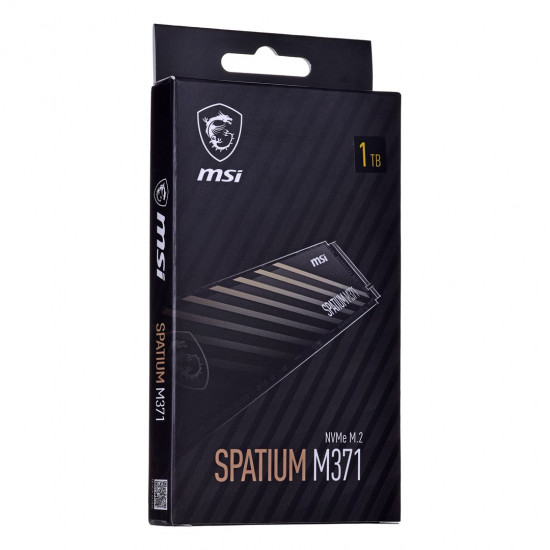 SSD|MSI|SPATIUM M371|1TB|M.2|PCIE|NVMe|3D NAND|Write speed 1700 MBytes/sec|Read speed 2350 MBytes/sec|2.15mm|TBW 210 TB|MTBF 1500000 hours|S78-440L870-P83