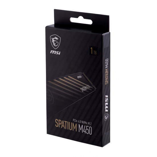 SSD|MSI|SPATIUM M450|1TB|M.2|PCIe Gen4|NVMe|3D NAND|Write speed 3000 MBytes/sec|Read speed 3600 MBytes/sec|2.15mm|TBW 600 TB|MTBF 1500000 hours|S78-440L980-P83