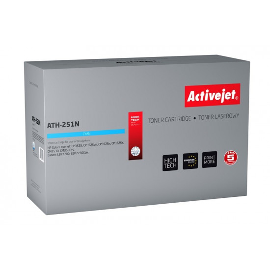 Activejet ATH-251N toner (replacement for HP 504A CE251A, Canon CRG-723C Supreme 7000 pages cyan)