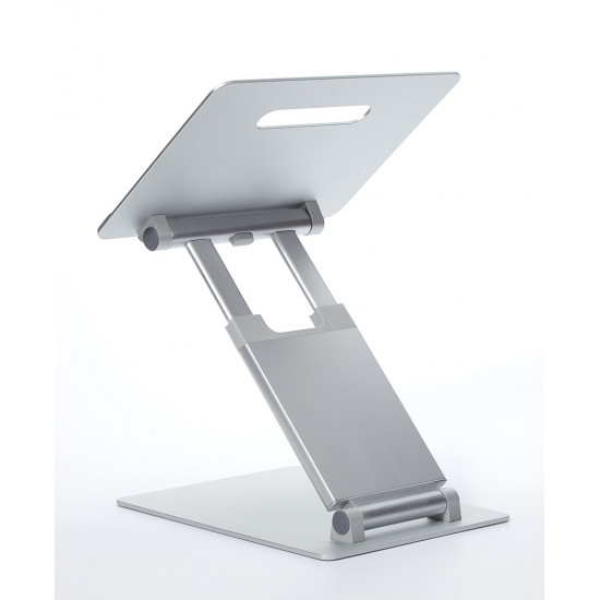 POUT Eyes3 Lift - Aluminium telescopic laptop stand, silver grey