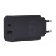 Motorola Charger TurboPower 50W Duo USB-C + USB-A w/ USB-C cable, Black