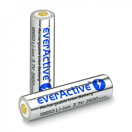 Battery everActive 18650 3.7V Li-ion 2600mAh micro USB with protection BOX