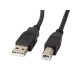 Lanberg CA-USBA-10CC-0005-BK USB cable 0,5 m 2.0 USB B Black