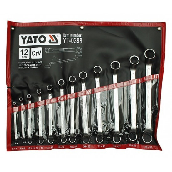 YATO SATIN BENT RING WRENCHES 12 pcs. 6-32mm CASE 0398