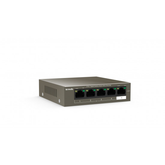 Tenda TEG1105P-4-63W-EU network switch Gigabit Ethernet (10/100/1000) Power over Ethernet (PoE) Grey