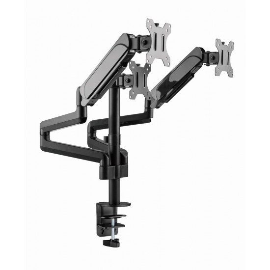 Gembird MA-DA3-01 Desk mounted adjustable mounting arm for 3 monitors (full-motion), 17 -27 , up to 7 kg