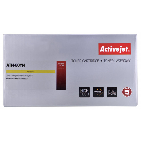 Activejet ATM-80YN toner (replacement for Konica Minolta TNP80Y Supreme 9000 pages yellow)