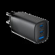 Gembird TA-UC-PDQC65-01-BK 3-port 65 W GaN USB PowerDelivery fast charger, black