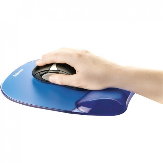 Fellowes CRYSTAL Mouse & Wrist Pad Gel cyan