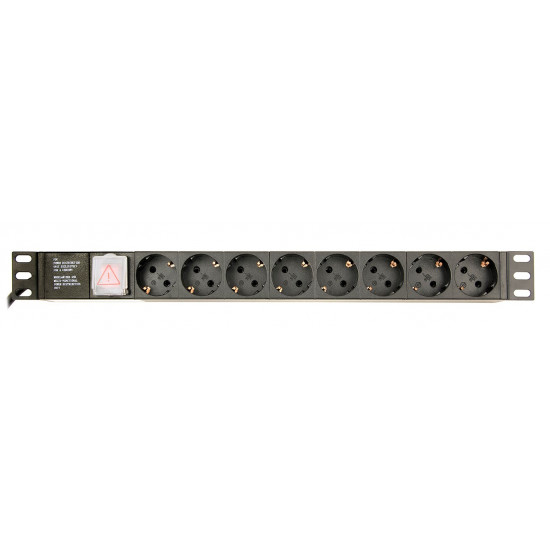 EnerGenie EG-PDU-014 Rack Power Distribution Unit (8 Schuko sockets, 1U, 16A, Schuko plug, 3m, black color)