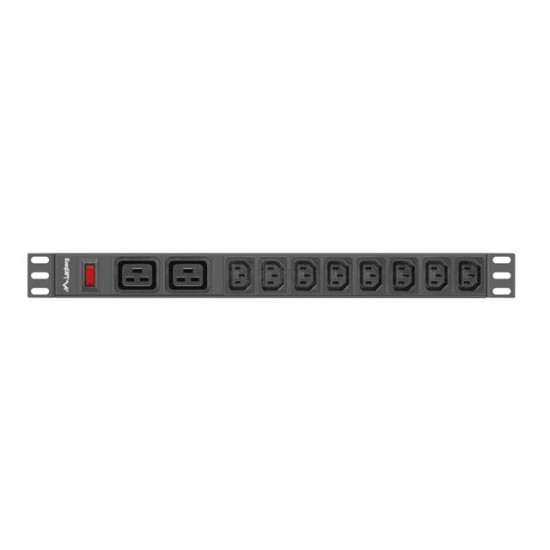 LANBERG POWER STRIP PDU RACK (1U, 16A,2XC19,8XC13)