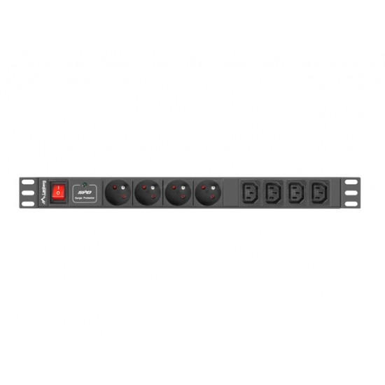 Lanberg Power strip Rack PDU (1u,10a,8x 230v,2m) pdu-04e04i-0200-iec-bk