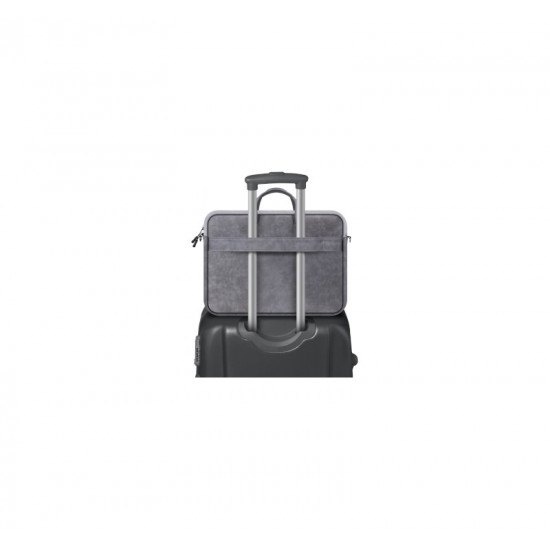 DEFENDER SOLID LEATHER BAG GREY 15.6"