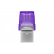 Kingston Technology DataTraveler microDuo 3C USB flash drive 64 GB USB Type-A / USB Type-C 3.2 Gen 1 (3.1 Gen 1) Purple, Stainless steel