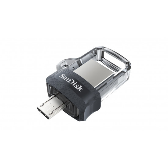 SanDisk Ultra Dual m3.0 USB flash drive 32 GB USB Type-A / Micro-USB 3.2 Gen 1 (3.1 Gen 1) Black, Silver, Transparent