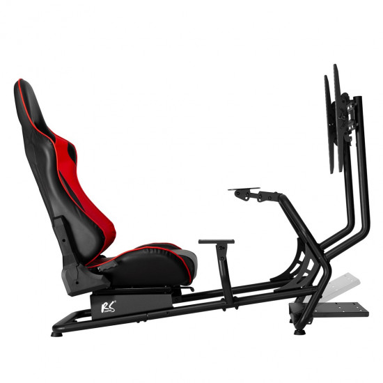 NanoRS RS160 Gaming Chair Racing Simulator Stand 3 in 1 PC Console Gamers Synthetic Leather Cover Steering Wheel Stand TV Bracket Up to 50" Max. Vesa 400x400