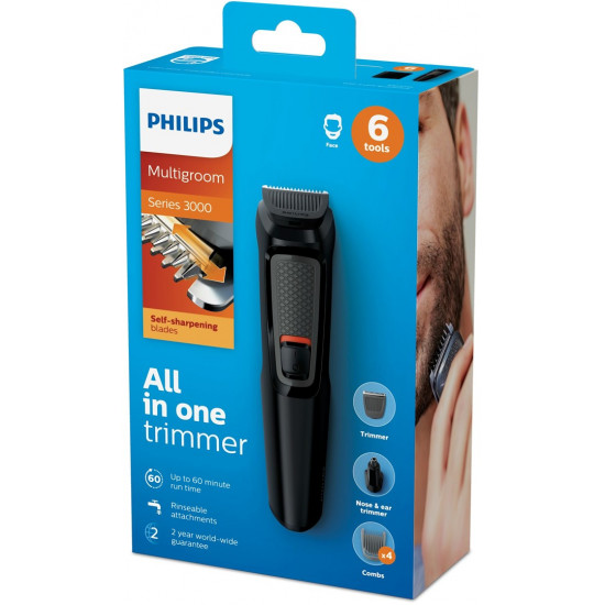 Philips MULTIGROOM Series 3000 MG3710/15 hair trimmers/clipper Black