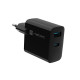 NATEC RIBERA GAN CHARGER 1x USB-A + 1x USB-C 65W BLACK