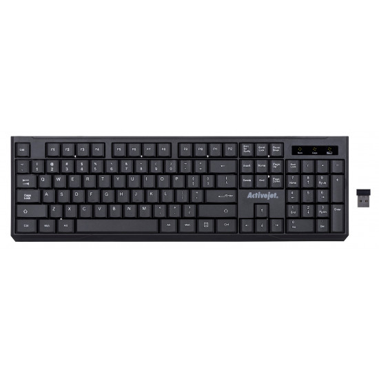 Activejet K-3911W Keyboard wireless black with 1x 1.5V AAA battery