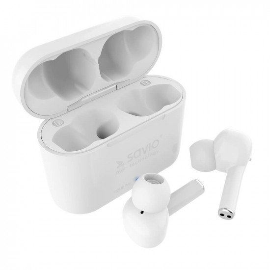 Savio TWS-07 PRO Wireless Bluetooth Earphones Headset White