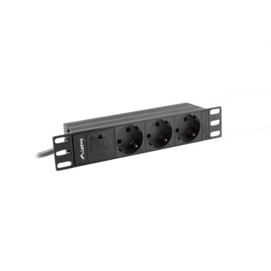 LANBERG POWER STRIP 10" RACK (1U, 16A, 3X SHUKO)