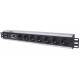 Intellinet 19" 1.5U Rackmount 7-Way Power Strip - German Type", With Surge Protection, 3m Power Cord