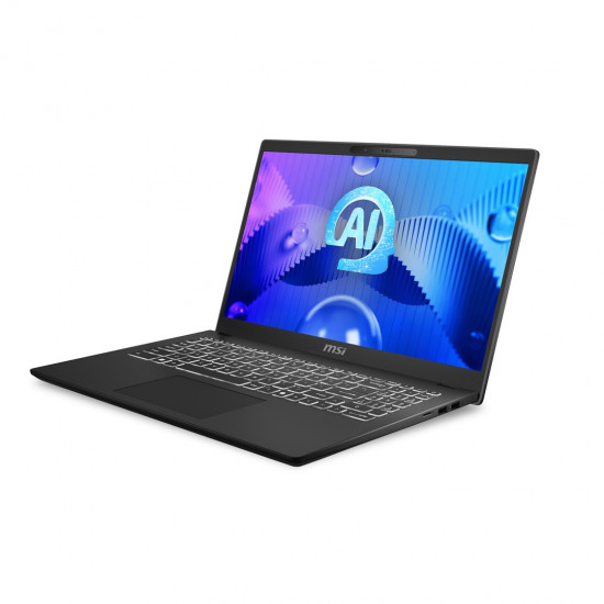 MSI Modern 15 H AI C1MG-013PL Intel Core Ultra 5 125H Laptop 39.6 cm (15.6) Full HD 16 GB DDR5-SDRAM 512 GB SSD Wi-Fi 6E (802.11ax) Windows 11 Home Black