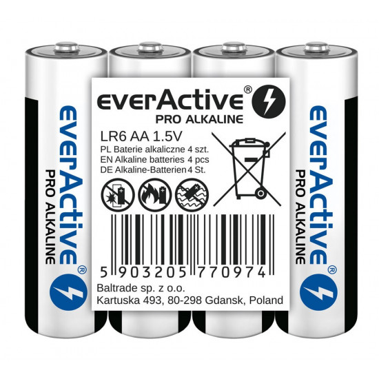 Alkaline batteries everActive Pro Alkaline LR6 AA - 4 pieces