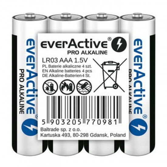 Alkaline batteries AAA / LR03 everActive Pro 4 pcs