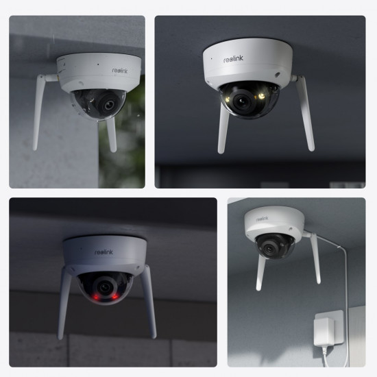 Reolink W437 - 4K Wi-Fi 6 Security Camera, IK10 Vandal-Proof, 5X Optical Zoom, 2.4/5 GHz Wi-Fi, Color Night Vision