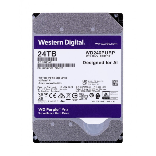 Western Digital Purple Pro WD240PURP internal hard drive 24 TB 7200 RPM 512 MB 3.5" Serial ATA III