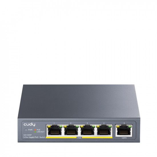 Cudy GS1005P network switch Gigabit Ethernet (10/100/1000) Power over Ethernet (PoE) Grey