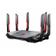 MSI RADIX AXE6600 WIFI 6E TRI-BAND wireless router Gigabit Ethernet Dual-band (2.4 GHz / 5 GHz) Black, Red