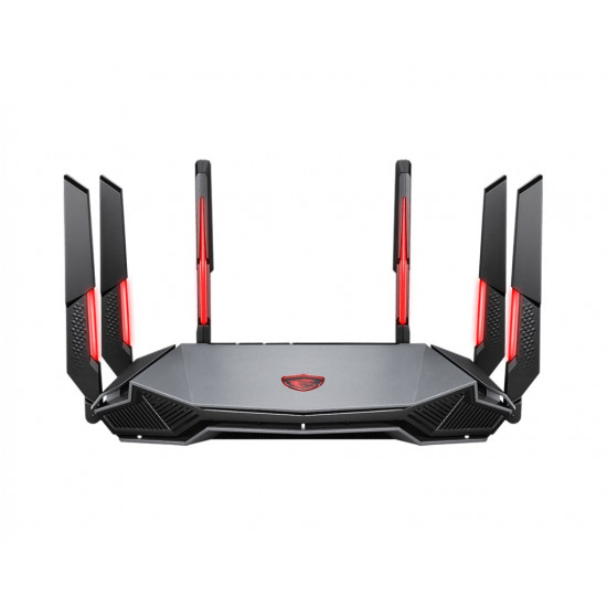 MSI RADIX AXE6600 WIFI 6E TRI-BAND wireless router Gigabit Ethernet Dual-band (2.4 GHz / 5 GHz) Black, Red