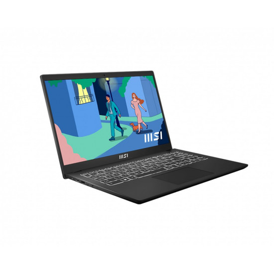 MSI Modern 15 B12MO-686PL Laptop 39.6 cm (15.6") Full HD Intel Core i7 i7-1255U 16 GB DDR4-SDRAM 512 GB SSD Wi-Fi 6 (802.11ax) Windows 11 Home Black