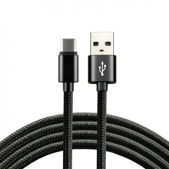 everActive cable USB-C 1m - Black, braided, quick charge, 3A - CBB-1CB