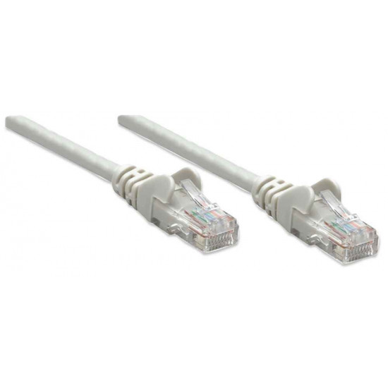 Intellinet Network Patch Cable, Cat6, 1m, Grey, CCA, U/UTP, PVC, RJ45, Gold Plated Contacts, Snagless, Booted, Lifetime Warranty, Polybag