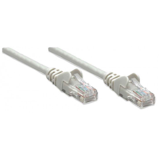 Intellinet Network Patch Cable, Cat5e, 2m, Grey, CCA, U/UTP, PVC, RJ45, Gold Plated Contacts, Snagless, Booted, Lifetime Warranty, Polybag