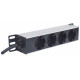 Intellinet 10" 1U Rackmount 4-Way Power Strip - German Type", With Power Indicator, No Surge Protection, 1.8m Power Cord