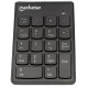 Manhattan Numeric Keypad, Wireless (2.4GHz), USB-A Micro Receiver, 18 Full Size Keys, Black, Membrane Key Switches, Auto Power Management, Range 10m, AAA Battery (included), Windows and Mac, Three Year Warranty, Blister