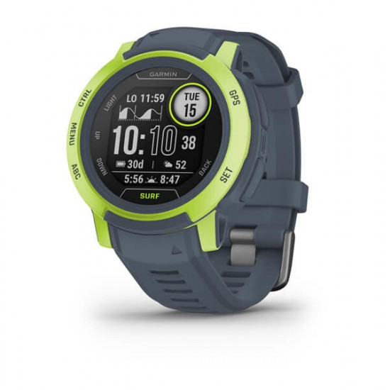 Garmin Instinct 2 Surf Edition 2.29 cm (0.9") MIP 45 mm Digital 176 x 176 pixels Green, Grey GPS (satellite)