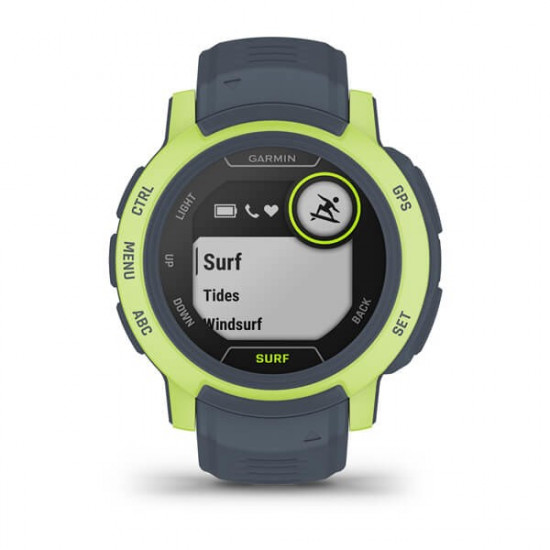 Garmin Instinct 2 Surf Edition 2.29 cm (0.9") MIP 45 mm Digital 176 x 176 pixels Green, Grey GPS (satellite)