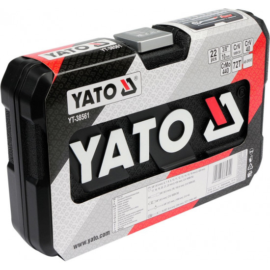 Yato YT-38561 mechanics tool set 22 tools