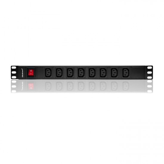 Qoltec 53998 Power strip for RACK 19" | 1U | 10A | PDU | 8xIEC C13 | 2m