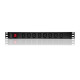 Qoltec 53998 Power strip for RACK 19" | 1U | 10A | PDU | 8xIEC C13 | 2m