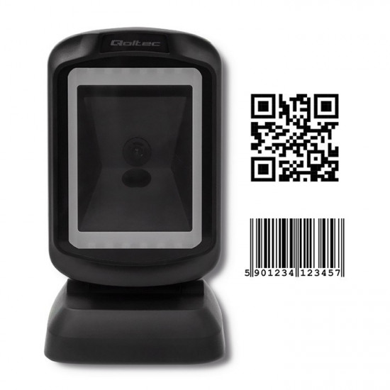 Qoltec 50864 Desktop QR & Barcode Scanner | USB