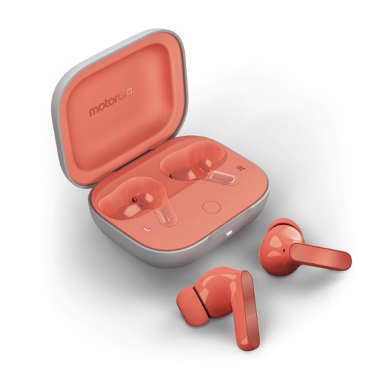 Motorola Moto Buds Coral Peach - BT wireless headphones, orange