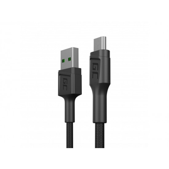 Green Cell KABGC23 USB cable USB 2.0 0.3 m USB A Micro-USB B Black