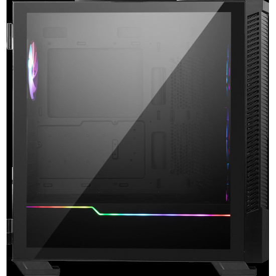 MSI MPG VELOX 100R Mid Tower Gaming Computer Case 'Black, 4x 120mm ARGB Fans, 1-6 ARGB Hub, ARGB light strip, USB Type-C, Tempered Glass, Center, E-ATX, ATX, mATX, mini-ITX'