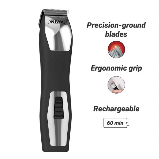 Wahl GroomsMan Pro Battery Black, Stainless steel